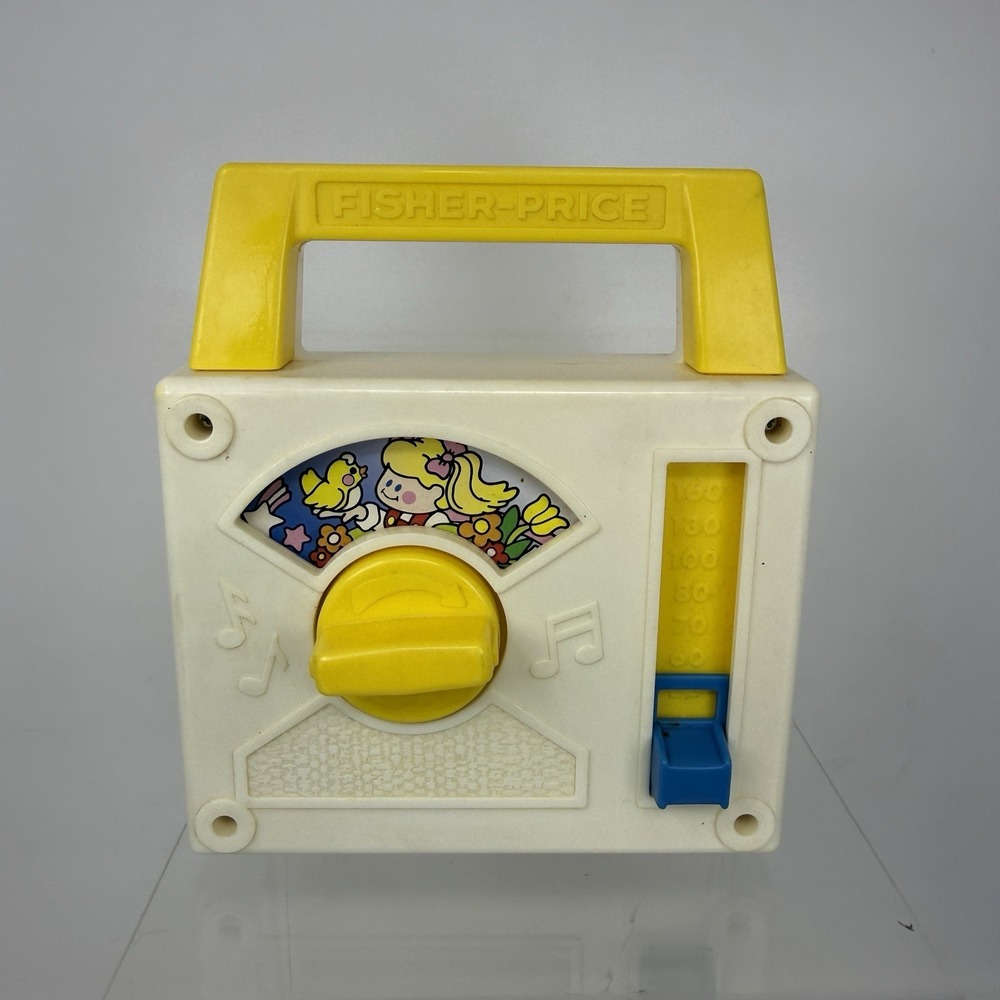 Vintage 1981 Fisher Price Over the Rainbow Radio Music Box Toy Windup WORKS